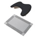 thumbnail image 2 of Reposabrazos de PU en forma de U, reposabrazos de manicura, accesorios para decoración de uñas, cojín portátil y cómodo para reposamanos para uñas negro con estera gris, 2 of 9