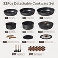 thumbnail image 5 of Carote 22-Piece Nonstick Cookware Sets, Granite Non Stick Pots and Pans with Removable Handles, Oven Safe, Induction Compatible, Black, 5 of 7