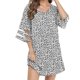 thumbnail image 2 of Vestidos Para Mujer Moda Estampado Casual Cuello en V 1/2 Manga Vacaciones Mini Vestido Odeerbi ODB124404, 2 of 9