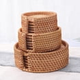 thumbnail image 2 of Clearance!Set of 6 Handmade Rattan Coaster, Round Wicker Drink Coasters Sets, Natural Trivets Cup Base Plates, Decor Coaster for Kitchen, Coffee Table, Brown, 3.1-6.2 Inch, 2 of 6