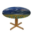 thumbnail image 3 of Orinice Sunflowers Round Table Cover Stain Resistant Washable Indoor Outdoor Tablecloth Kitchen Dining Wedding Parties Full Width Single-Sided Printing 100% Polyester Fiber 38-42, 3 of 8