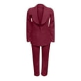 thumbnail image 5 of SELONE Blazer Jackets for Women 2 Piece Outfits Dressy Pants Sets Ladies Fashion Casual Slim Solid Color Suit Suit Office Two-piece Suit 36-Wine S, 5 of 6