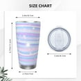 thumbnail image 4 of Picia Striped Gradient Pattern 20 oz Tumbler Stainless Steel Vacuum Insulated Coffee Ice Cup Double Wall Travel Flask Dual Lid Water Bottle, Eco-friendly Car Cup-Without Straw, 4 of 8