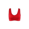 thumbnail image 1 of INSPIRAR CHIC Sujetadores deportivos de yoga sin costuras y sin alambre para mujeres con almohadillas removibles, talla M 30A/B, rojo, 1 of 5