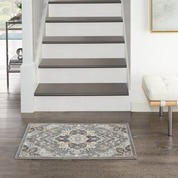 Nourison Elation Traditional Persian Grey Area Rug