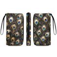 thumbnail image 2 of Womens Wallet Bifold Ladies Cluth Bag Wristlet Wrist Strap Long Purse Peacock Design, 2 of 6