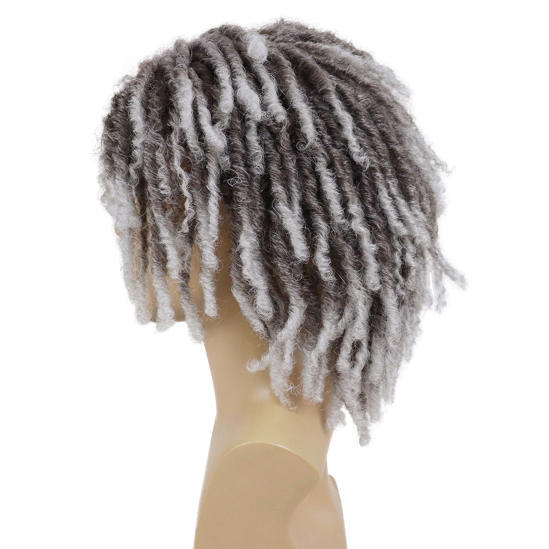 Short  Faux Locs Braided Wig for Man Black ColorTwist Hair Dreadlocks Wig Natural Synthetic Hair Wig with Bangs
