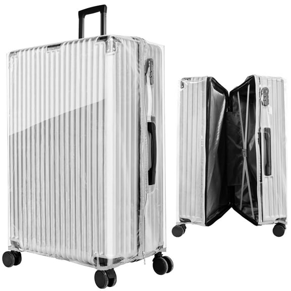 Yotako Upgraded Zippered Clear PVC Suitcase Cover, 24 Inch Luggage Covers for Suitcase Luggage Protector Suitcase Cover (24''(21.65''H x 16.92''L x 10.62''W))
