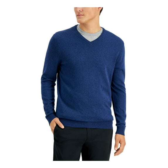 Alfani Mens V-Neck Ribbed Trim Sweater