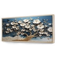 thumbnail image 2 of Designart "Golden Branches Blue and White Orchid Tree II" Oversized Landscapes Framed Wall Art - Country Gold Tree Hallway Framed Wall Art Decor, 2 of 6