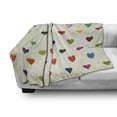 thumbnail image 3 of Colorful Soft Flannel Fleece Throw Blanket, Vintage Tile of Hearts with Distressed Grungy Look Valentine`s Day Love Theme, Cozy Plush for Indoor and Outdoor Use, 50" x 70", Multicolor, by Ambesonne, 3 of 6