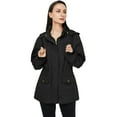 thumbnail image 5 of WenVen Women's Spring Anorak Jacket Lightweight Long Sleeve Jacket Hooded Utility Coat Black L, 5 of 9