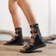 thumbnail image 3 of Elegantes sandalias de correas con múltiples hebillas para mujer con cremallera trasera - ¡Haga una declaración con sandalias de color sólido!, 3 of 3