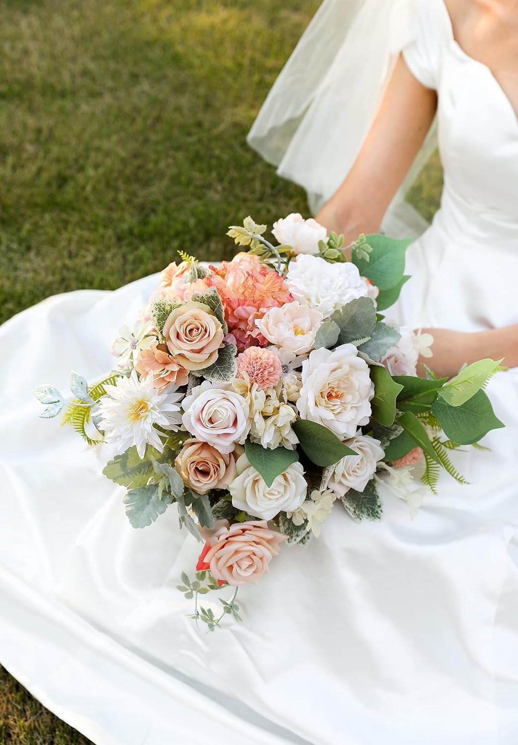 Artificial Flowers Combo Box Set Fake Flowers Bulk for DIY Wedding Bridal Bouquets Faux Roses Floral Arrangements with Stems for Party Table Centerpieces Spring Home Indoor Outdoor Decoration