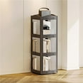 thumbnail image 1 of 360° Rotating Bookshelf Foldable Transparent Bookcase Movable Multi Layer Display Cabinet for Living Room Study,Fit Most Home, 1 of 6