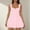Pink, variant on HOMBOM Fit Flare Dresses for Women 2025 New Arrivals Mini Black Pleated Layered Look Solid Square Neckline Tiered Hem Dresses Women