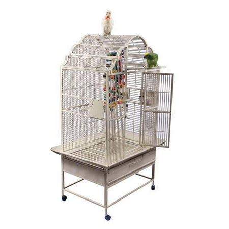 A and E Cage Co. 36"x28" Opening Victorian Top Cage - Platinum