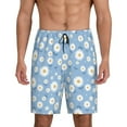 thumbnail image 1 of Balery Daisies Flowers Pantalones cortos de pijama de punto de algodón para hombre con cinturilla y bolsillos-Medium, 1 of 6