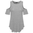 thumbnail image 1 of FashionOutfit Women's Cold Shoulder Solid Top, 1 of 3