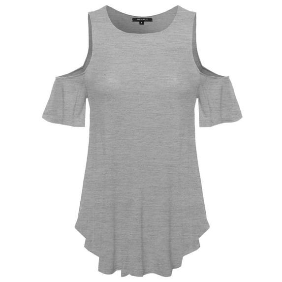 FashionOutfit Women's Cold Shoulder Solid Top