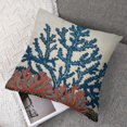 thumbnail image 7 of Acheng White Euro Pillowcases Pack of 2, Euro Size Pillow Covers, Coral, Sea Weeds, Beaded, Beach Style Euro Size Pillow Shams Easter - Blue Coral Treasure 18x18in, 7 of 7
