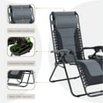 thumbnail image 3 of MF Studio Zero Gravity Padded Chair Folding Outdoor Patio Recliner with Adjustable Headrest and Cup Holder,Gray, 3 of 11