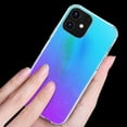 thumbnail image 3 of Apple iPhone 12 Mini /5.4" Phone Case Hybrid Gradient Transparent Colorful Stars Aurora Back Cover + TPU Multicolor Holographic Rainbow Bling Glitter Impact Resistant Cover for Apple iPhone 12 Mini, 3 of 4