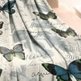 thumbnail image 3 of Butterfly Text Leaf Pattern Blanket,Comfortable Soft Flannel Throw Blanket,All Season,Warm Lightweight Blankets for Sofa Bed Couch Living Room Chair,30"x40", 3 of 4