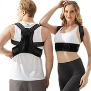 Portzon Back Brace Posture Corrector for Men and Women, Adjustable Breathable Support Pain Relief for Neck, Shoulders