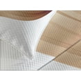 thumbnail image 4 of Ambesonne Chocolate Quilted Bedspread Set 3 Pcs, Spiraling Stripe, Queen Size, Pale Brown White, 4 of 5