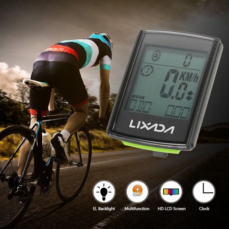 Lixada Multifunctional 3-in-1 Wireless LCD Bicycle Cycling Computer with Cadence Heart Rate Monitor Chest Strap (Best Cycling Computer With Cadence And Heart Rate)