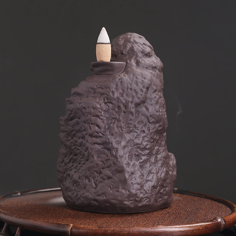 Backflow Incense Burner Zen Handmade Ceramic Incense Holder with Cones for Home Office Decoration Handicraft Aromatherapy