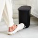 thumbnail image 3 of Amazon Basics Compact Bathroom Small Plastic Rectangular Trash Can with Steel Pedal Step, Black, 6 Liters, 3 of 8