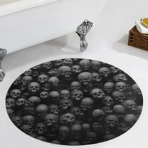 Skull Goth Skull Art Round Carpet Circle Rug Outdoor Patio Area Rug Washable Large Area Rugs Hallway Room Decor Fitness Mats