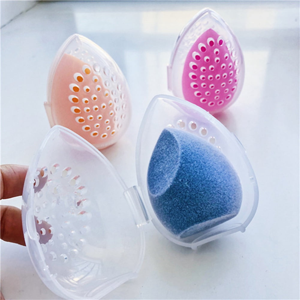 Beauty Sponge Stand Storage Case Makeup Blender Puff Holder Empty Cosmetic Egg Shaped Rack Transparent Puffs Drying Box