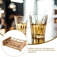 thumbnail image 2 of Glass Liquor Cup Holder Shot Glass Display Tray with Storage for Bar Accessories, 2 of 6