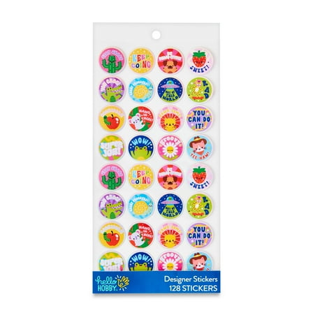 Hello Hobby Multicolor Motivational Designer Stickers, 128 Count
