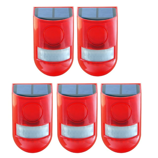 GROWTH TANK 5x Motion Sensor Solar Power Sound Alarm Strobe Light 6 LED Flashing Light 110db