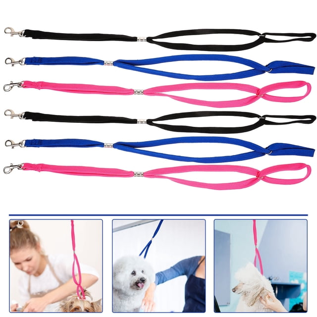 OULII 6Pcs Blue Pet Grooming Rope for Pet Grooming Table Straps 22.4X0.5X0.1In