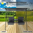 thumbnail image 5 of Coewske 2-Seat Cushioned Patio Porch Swing Chair Glider w/ Cooler Bag & Adjustable Canopy Gray, 5 of 7