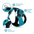 thumbnail image 3 of Gooby Lite Gear Z Harness - Turquoise, X-Large - Flexible and Shock Absorbing Head-In Harness with Easy-Snap Rotational Buckle and Metal Alloy D-Ring, 3 of 5