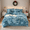 Lake blue, variant on 3 Piece Fluffy Faux Fur Duvet Cover Set , Luxury Ultra Soft Velvet Shaggy Plush Bedding Set, Fuzzy Comforter Cover with 2 Furry Pillow Cases, Zipper Closure, Queen King Size
