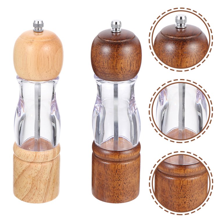 KucheCraft Salt and Pepper Grinder Set - Easy Grip Pepper Mill Grinder and  Salt Grinder Refillable - Stainless Steel Peppercorn Grinder with Upgraded