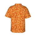 thumbnail image 4 of Xecao Orange Glitter print Hawaiian shirt - a stylish short-sleeve button-down for men, perfect for casual beach and tropical outings., 4 of 9