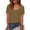Khaki, variant on CYMMPU Women's Summer Solid Color Lace Trim Crew Neck Short Sleeve Top, Casual Loose Breathable Pullover Blouse Gray XXL