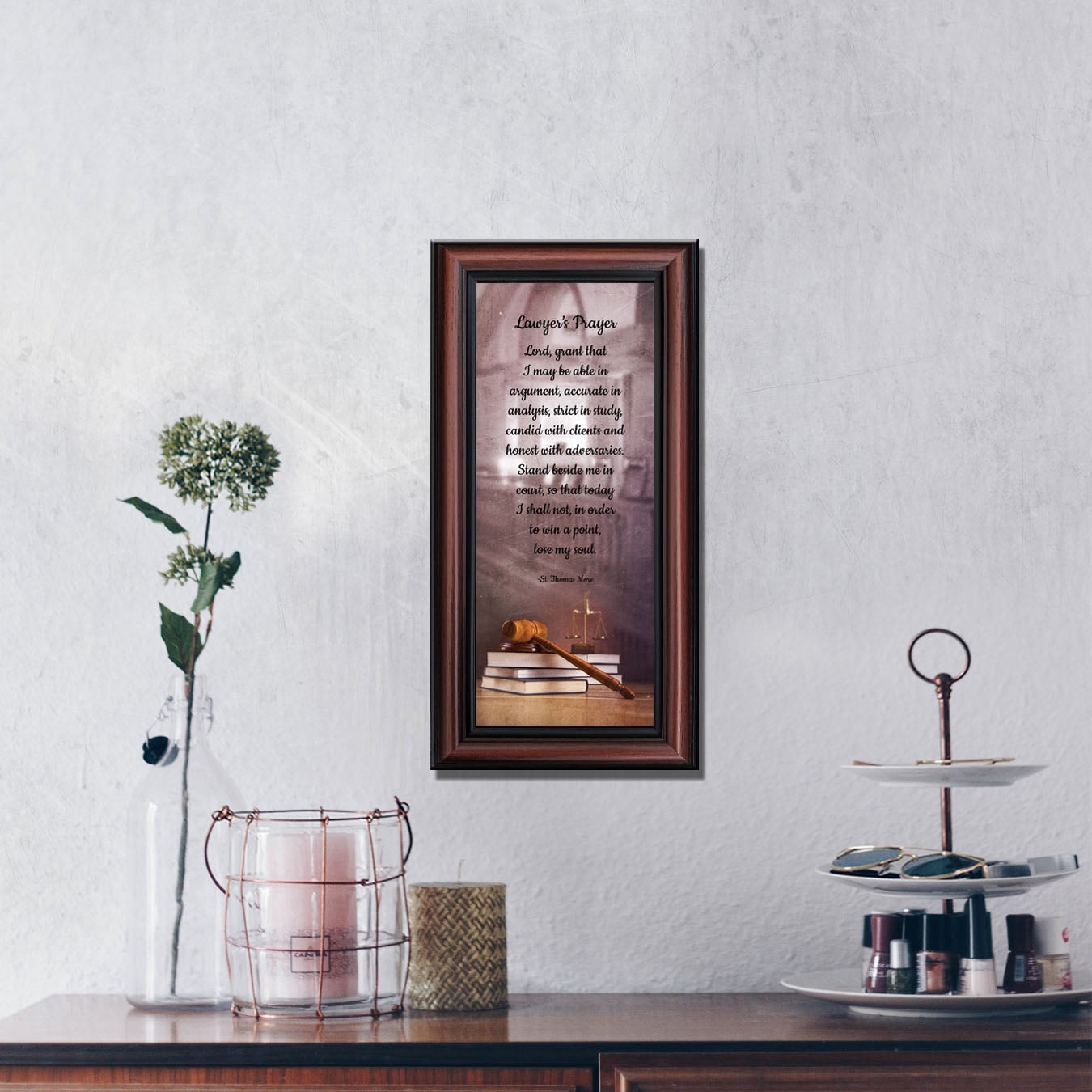 Law School Gifts for Lawyer, Lawyer Gifts for Women, Law Office Art, Attorney Gifts for Men, Gift for Law Student, Law school Graduation Gifts, St Thomas Moore Lawyer's Prayer Office Decorations, 7443