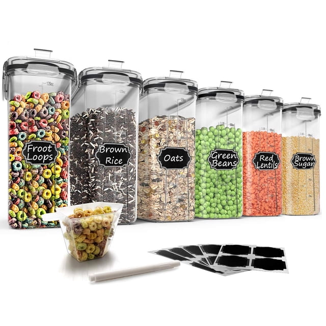 Recipientes de almacenamiento de cereales Wildone de 4 litros (135.3 oz), 6 piezas