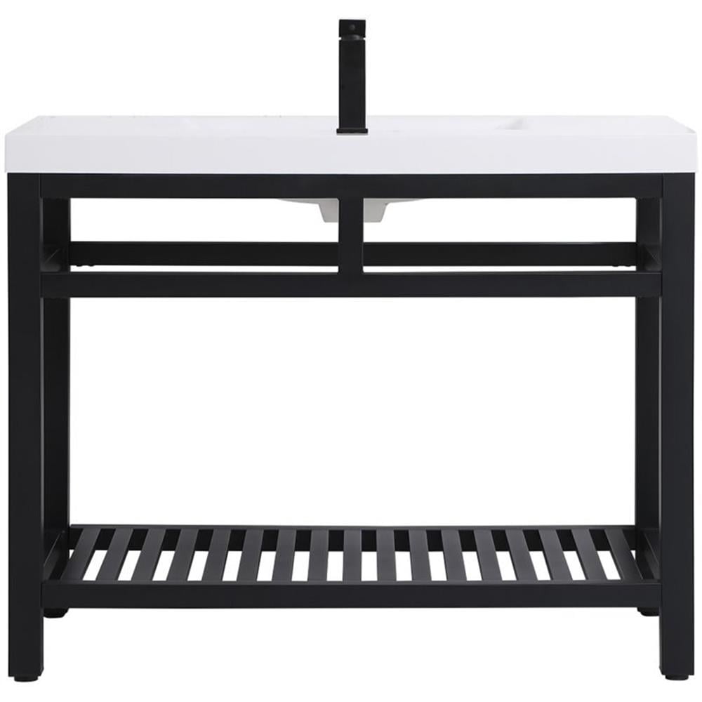 42 inch Single Bathroom Metal Vanity in Black