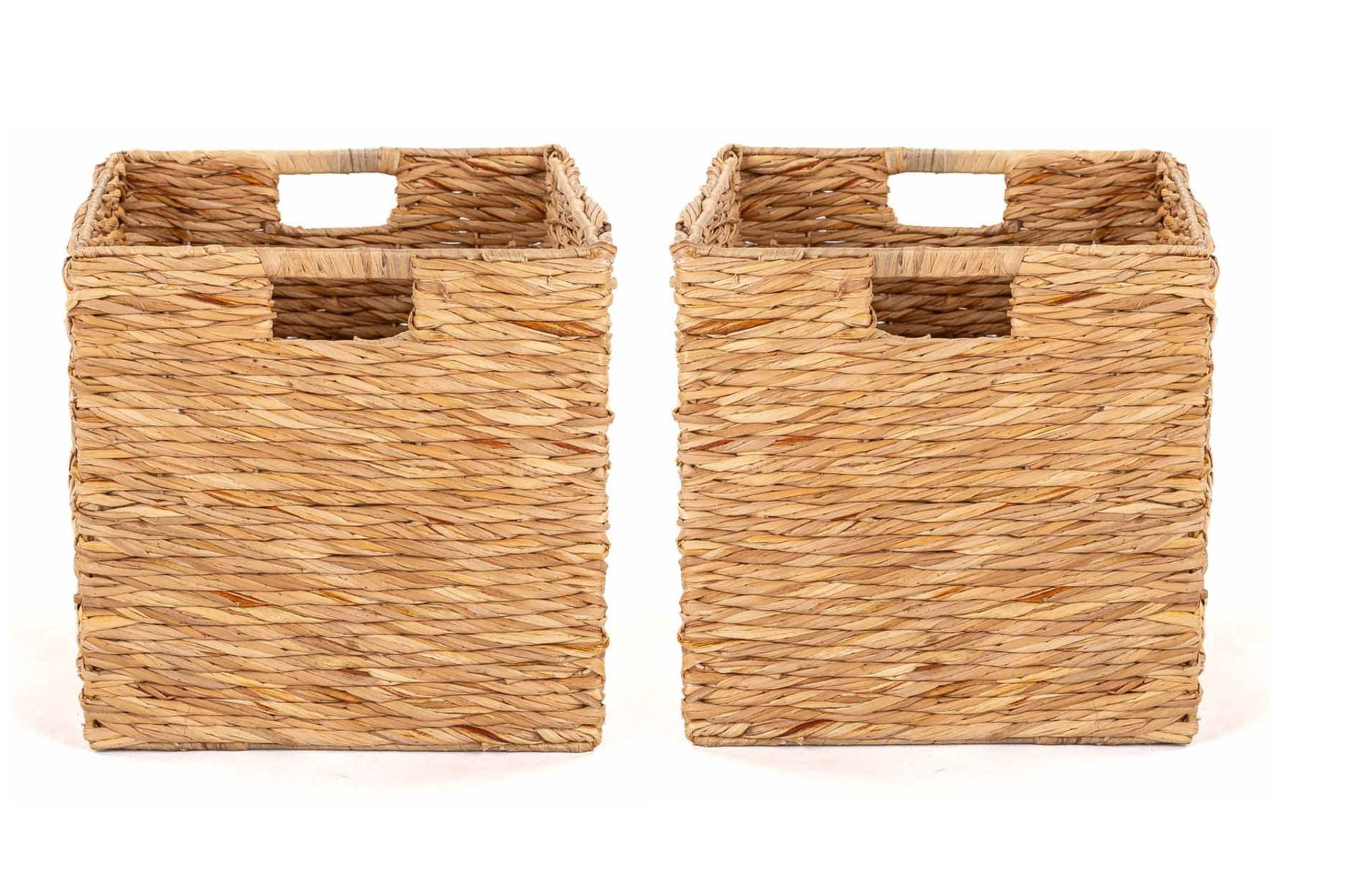Better Homes & Gardens Collapsible Woven Twisted Bulrush Cube Storage Bins, 2 Pack