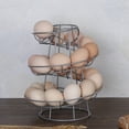 thumbnail image 6 of Yucurem Spiral Egg Skelter Dispenser Rack Metal Storage Display Rack (Silver), 6 of 9